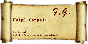 Feigl Gergely névjegykártya